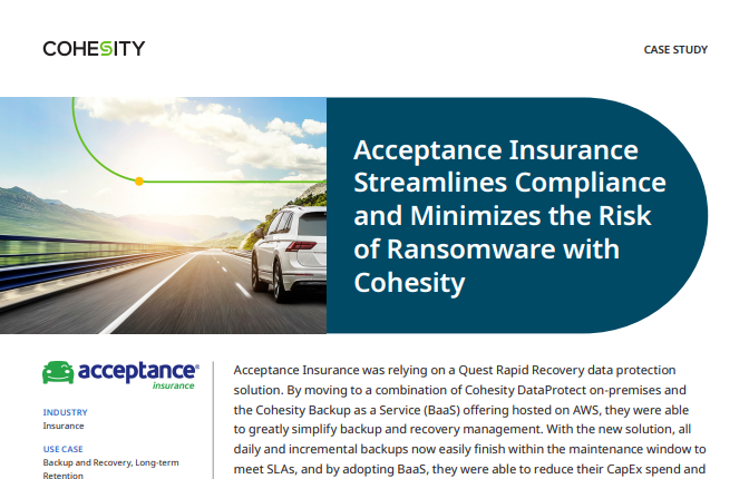 Case Study: Why Acceptance Insurance is Confident in Ability to Detect and Rapidly Recover from Any Attack